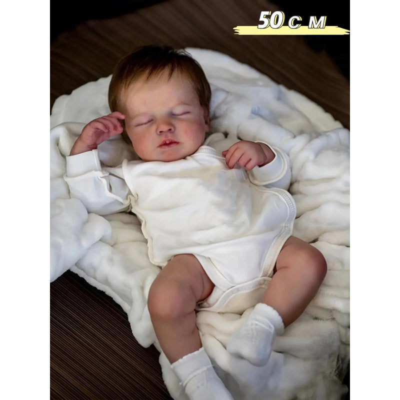 Bebe Recien Nacido Silicona Ojos Cerrados 50 Cm