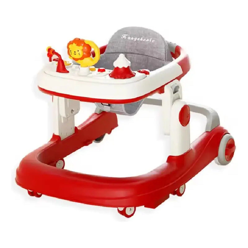 Caminador Andadera Llantas Silicona Musical Con Luces K229-3 Color Rojo