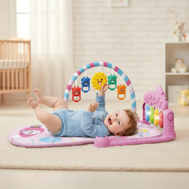 Gimnasio Tapete Musical Para Bebe Niños Hr5625 Rosado