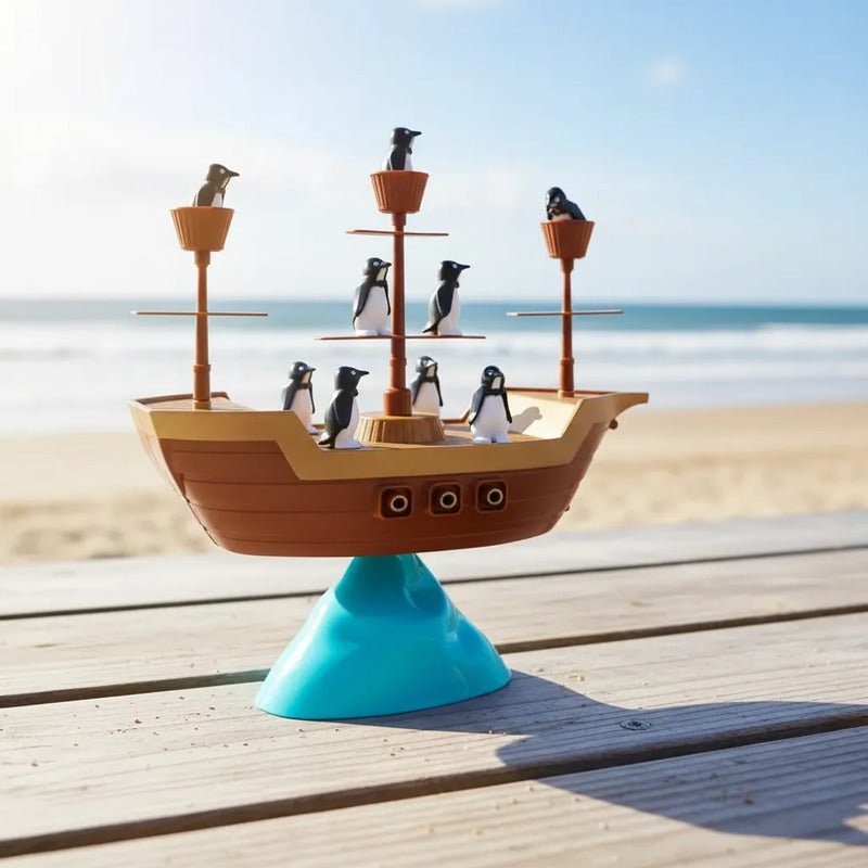 Barco De Piratas Penguin Juego De Balance J-9158-2 Marrón