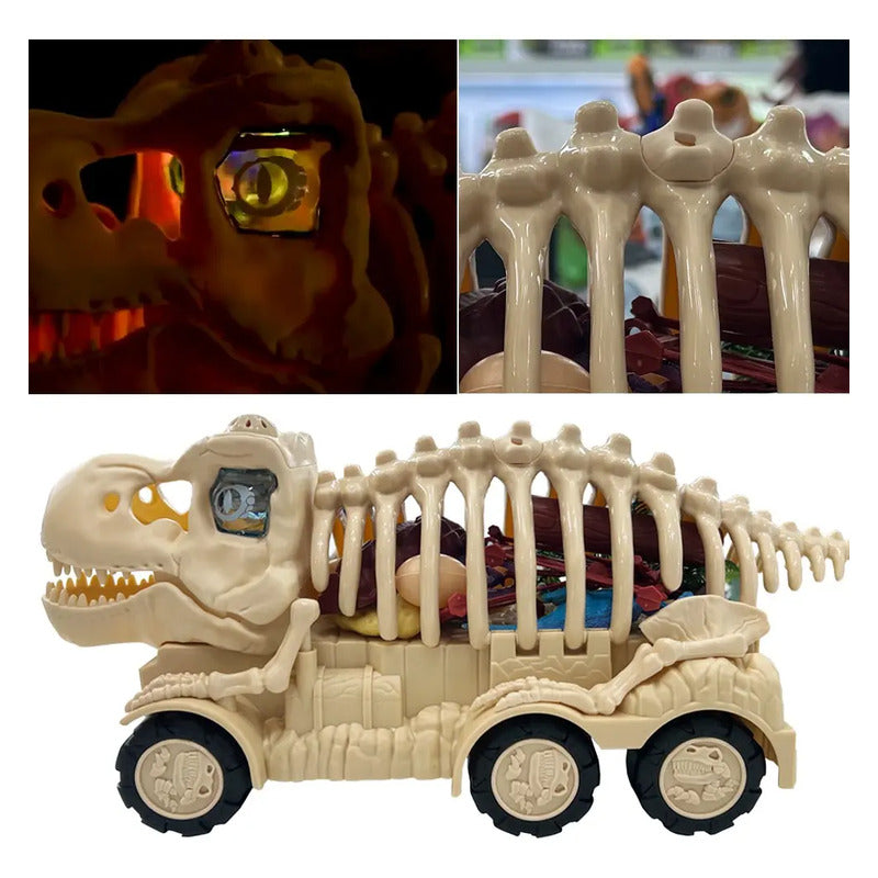 Camion De Juguete Diseño Dinosaurio Con Luz Y Sonidos Zk002 Color Beis Personaje Dino