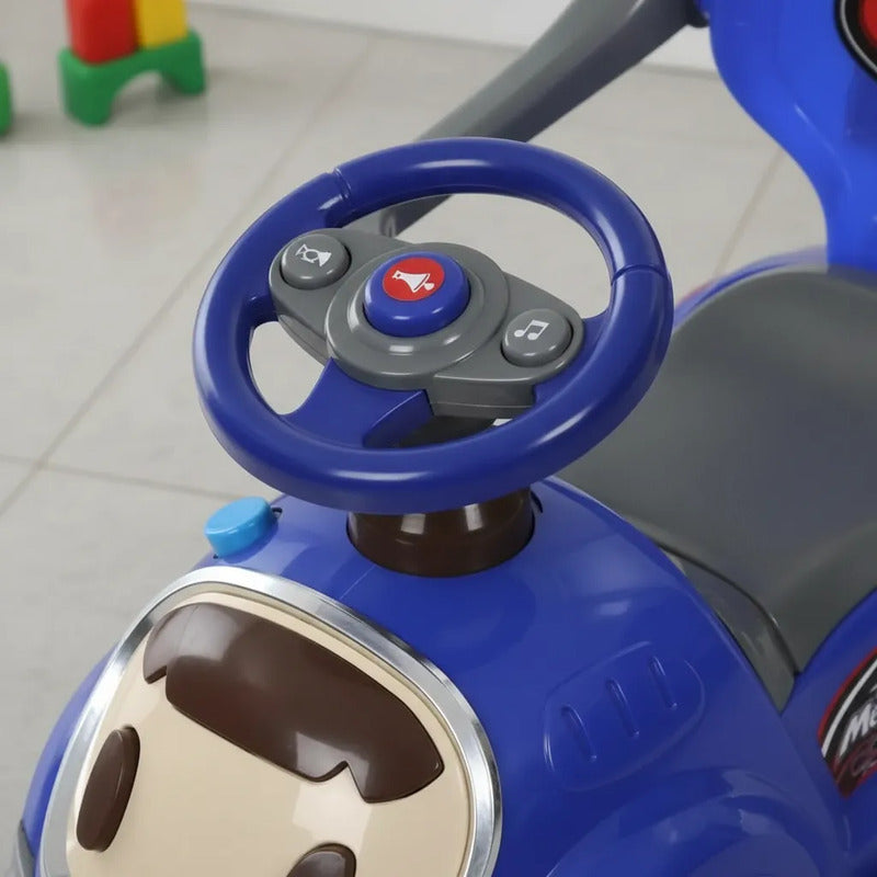 Carro Montable De Impulso Para Niños Musical J-bc8302p-az Azul