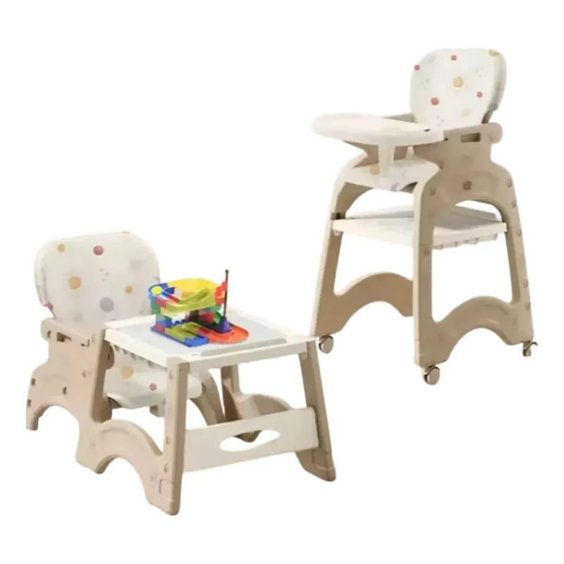 Silla Comedor Escritorio Multifuncional 3 En 1 Bebes O Niños Beige