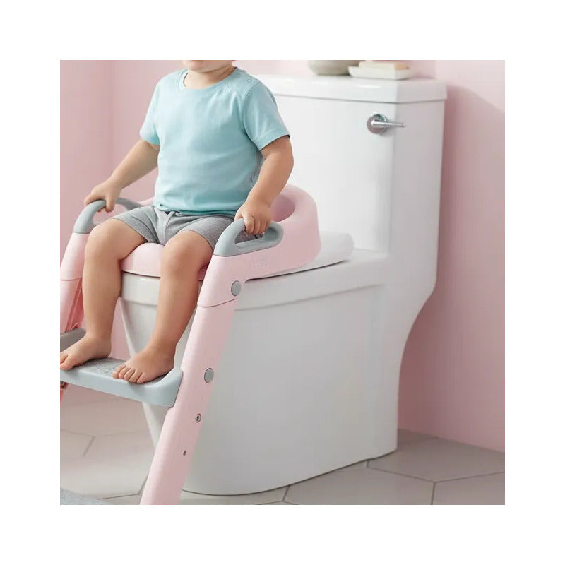 Escalera Baño Entrenamiento Inodoro Niños Os1 Rosado Rosado