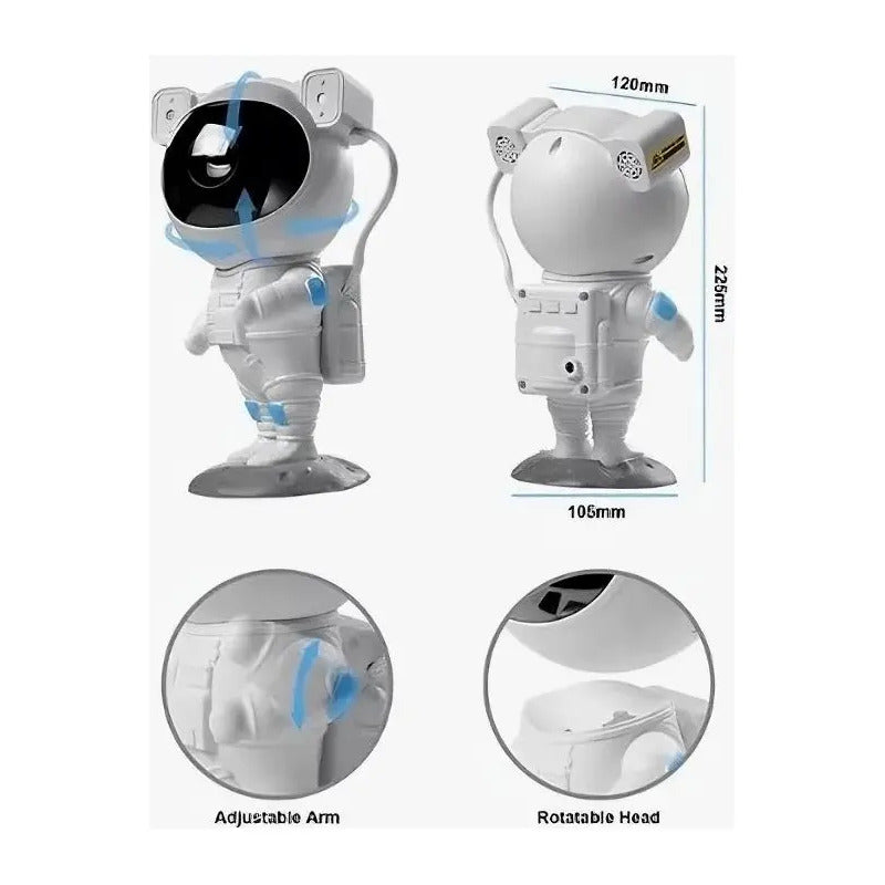 Proyector De Luz Astronauta Galaxia Blanco 5v