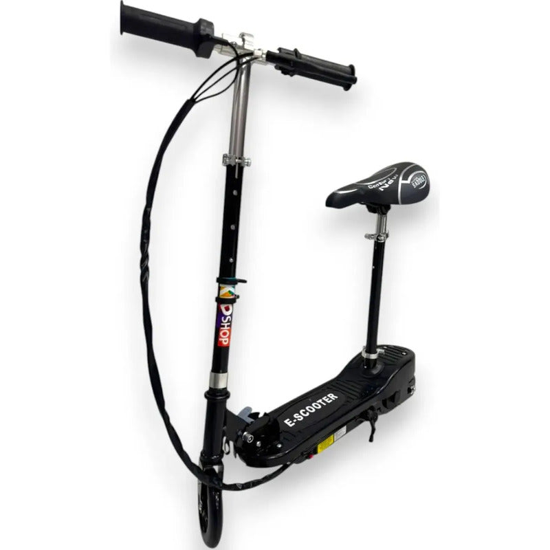 Scooter Patineta Eléctrica Negra Con Silla 24v Plegable Para Niños 5-13 Años Negro