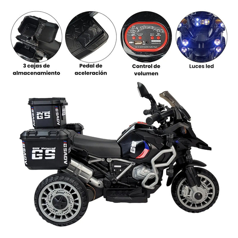 Moto Carro Electrica Montable De 2 A 4 Años Bluetooth 6v