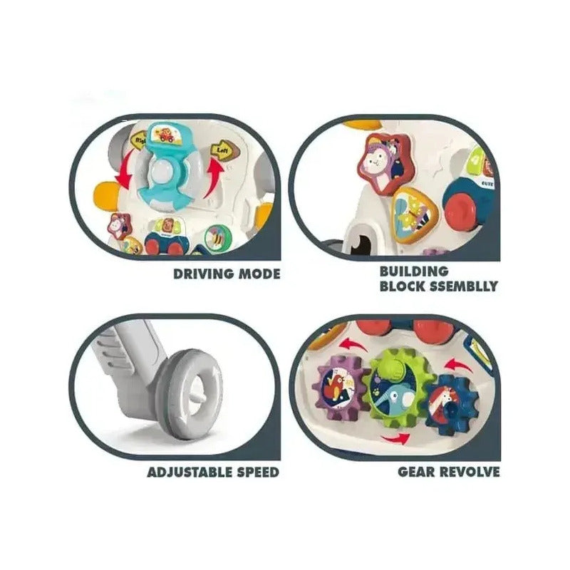 Andadera Caminador Kidshop 6en1 Mesa Y Actividades He0831 Color Gris