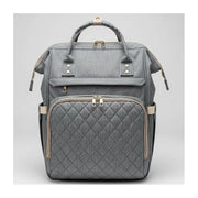 Bolso Pañalera Morral Moderno De Bebe 11519-14 Gris Claro Lisa