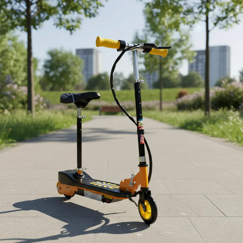 Patineta Scooter Eléctrico Kidshop Pt06 Con Silla Color Amarillo