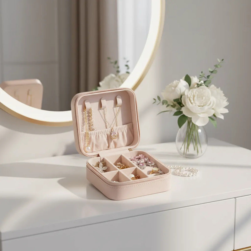 Joyero, Organizador, Estuche Para Joyería, Caja Para Joyas Nude