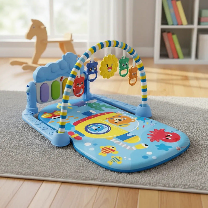 Gimnasio Tapete Musical Para Bebe Niños Hr5625 Azul Claro