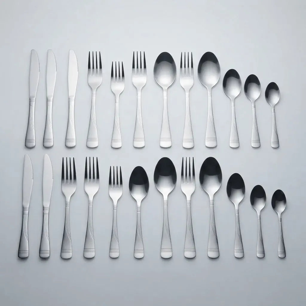 Set Cubiertos 24 Piezas Acero Inoxidable(Liquidación por empaque)