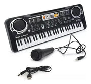 Teclado Organeta Piano Electrónico 61 Teclas Micrófono Usb Color Negro