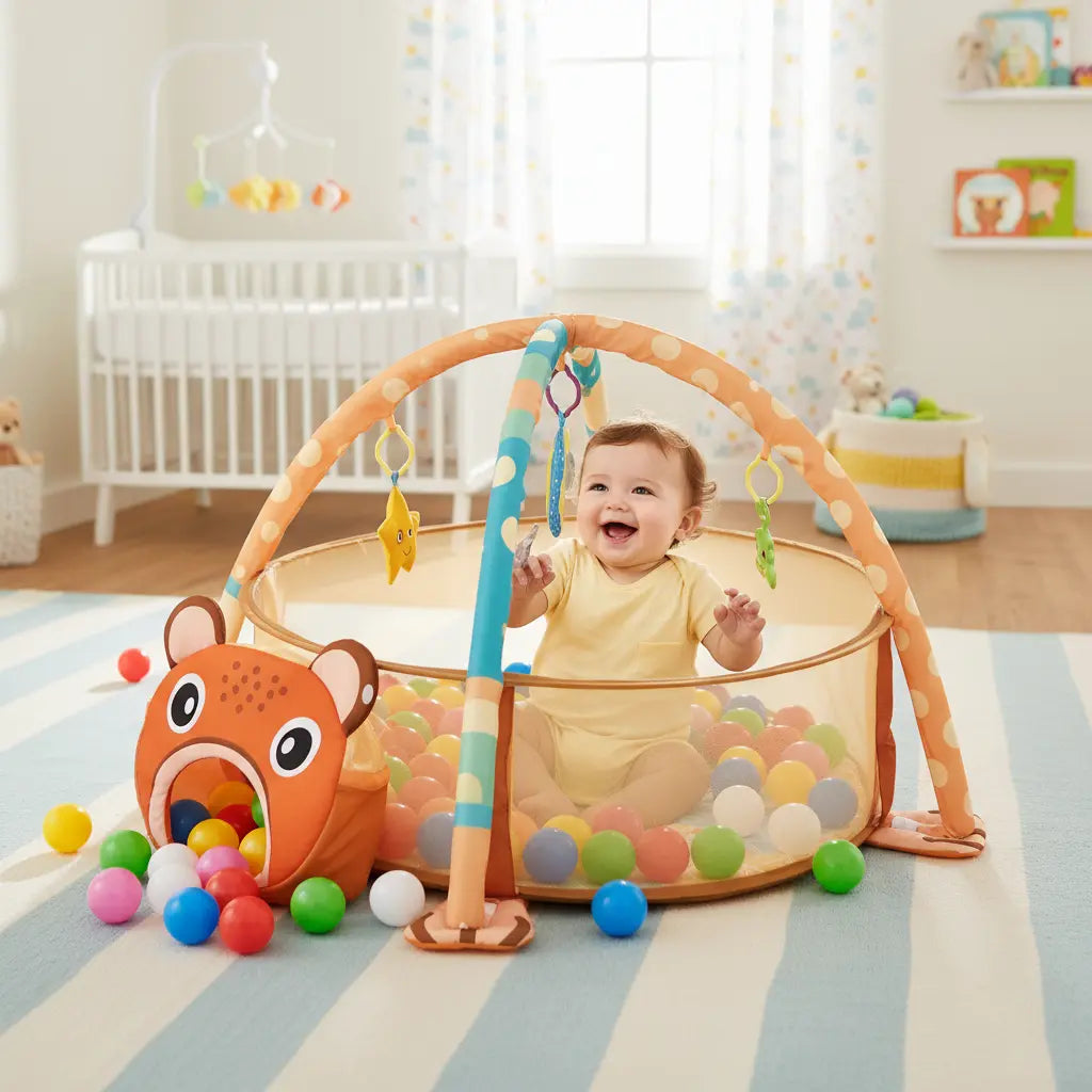 Gimnasio Piscina Pelotas Bebé Infantil Estimulación Oso