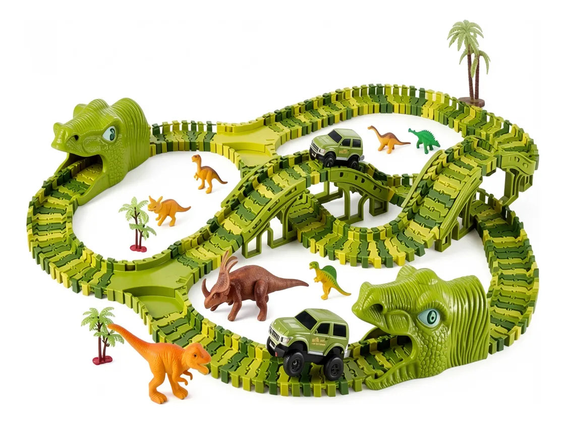 Pista Flexible De Dinosaurios Para Niños 240 Piezas