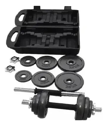 Kit Pesas Mancuernas 20 Kg 40 Lb Gimnasio Portatil + Estuche