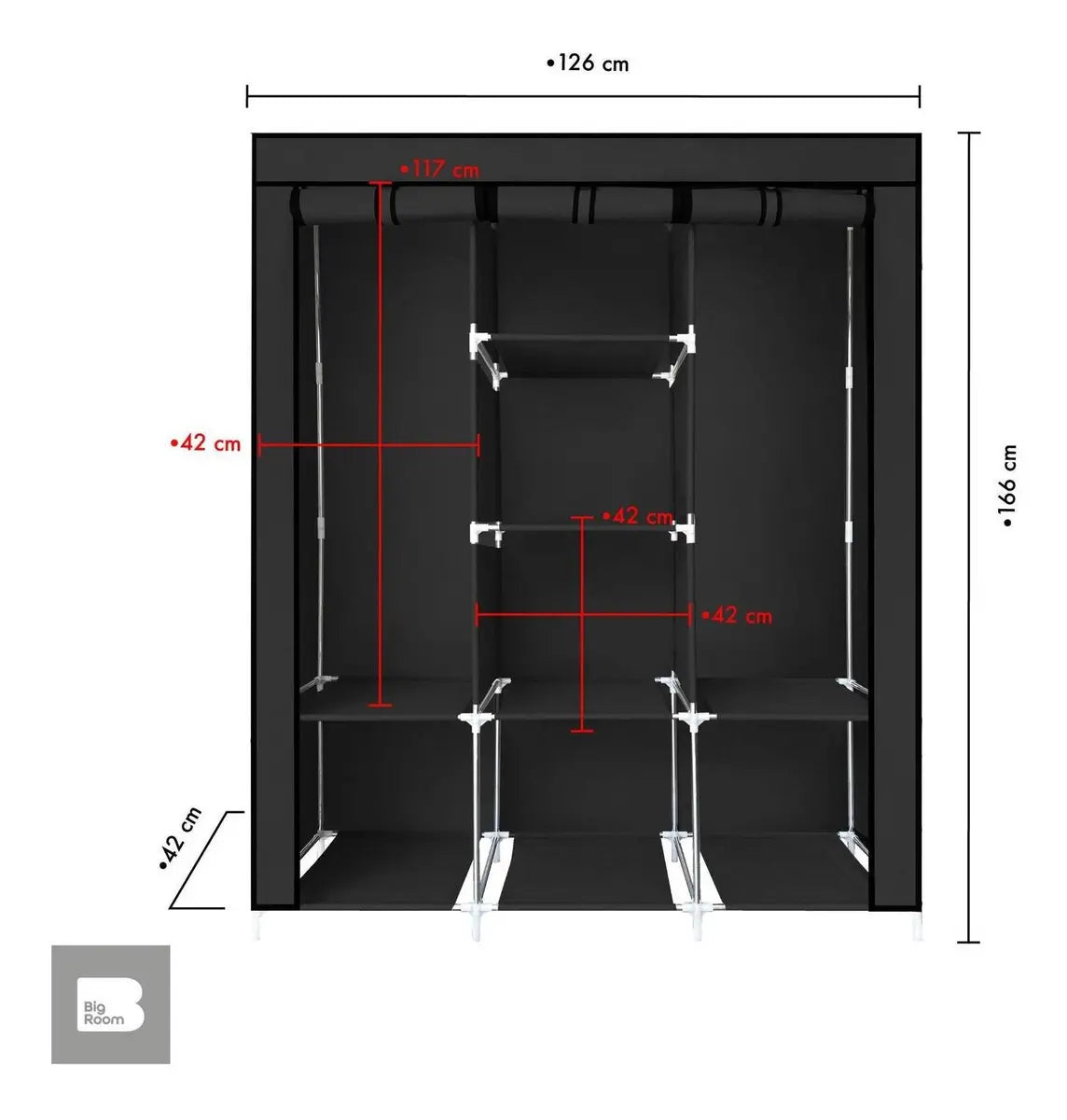Closet Ropero Armable 3 Puertas Organizador Portatil