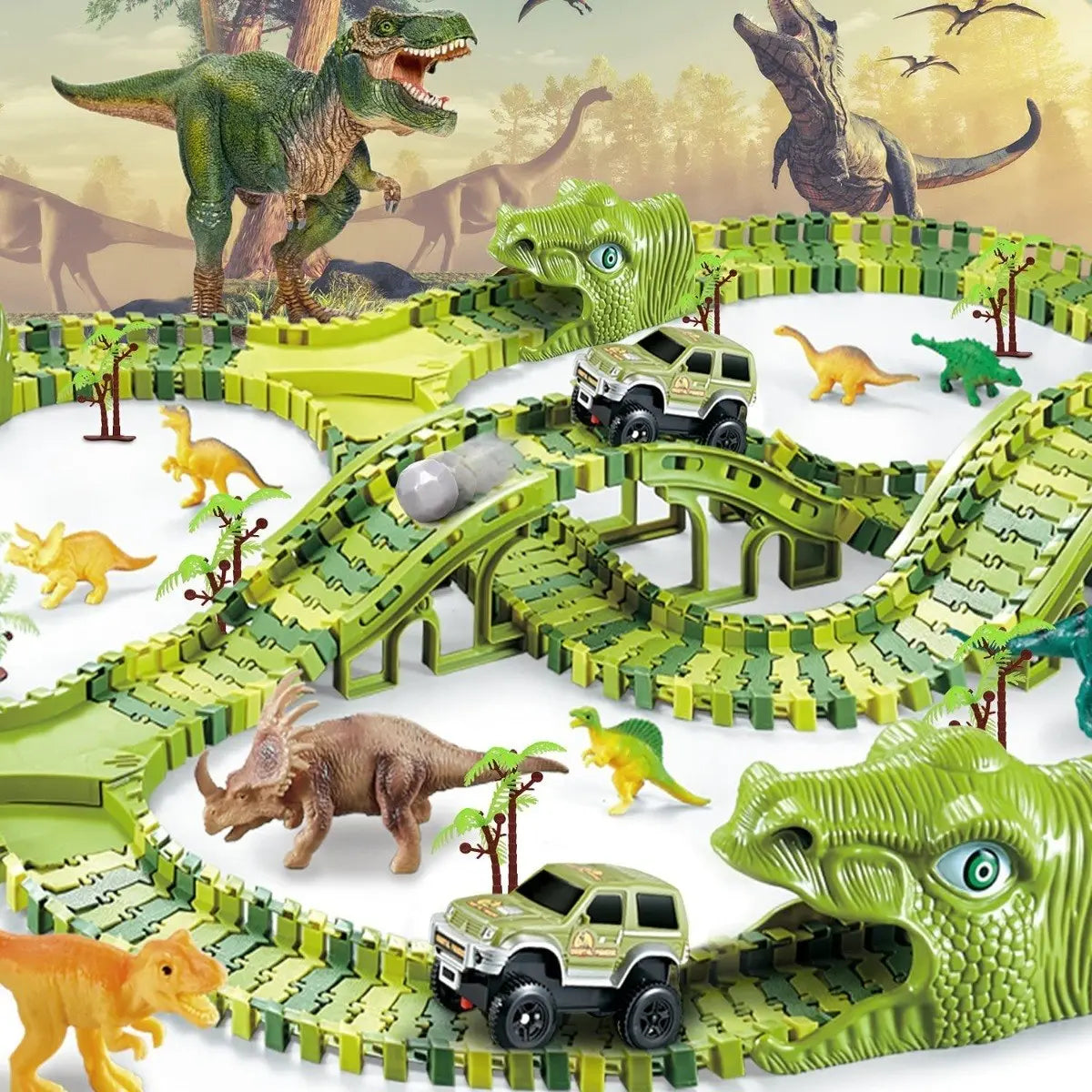 Pista Flexible De Dinosaurios Para Niños 240 Piezas