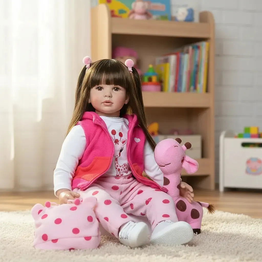 Bebe Aspecto Realista Silicona + Accesorios Jirafa Ggg-22