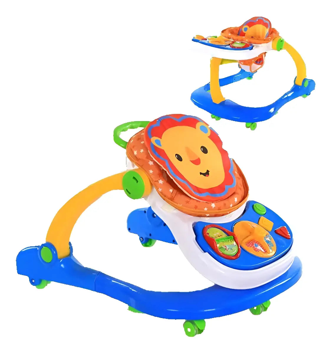 Caminador 4 En 1 Comedor Bebe Andadera Didactico Nino Nina Color Azul