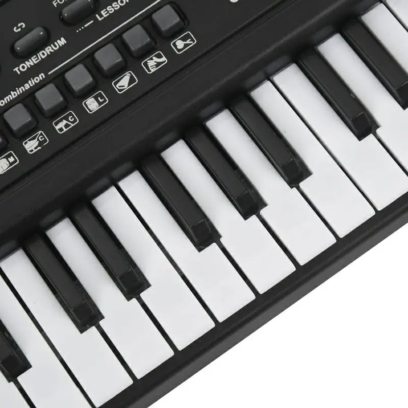 Teclado Organeta Piano Electrónico 61 Teclas Micrófono Usb Color Negro