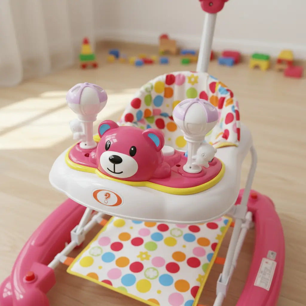 Caminador De Bebe Mecedor 4 En 1 Plegable Oso
