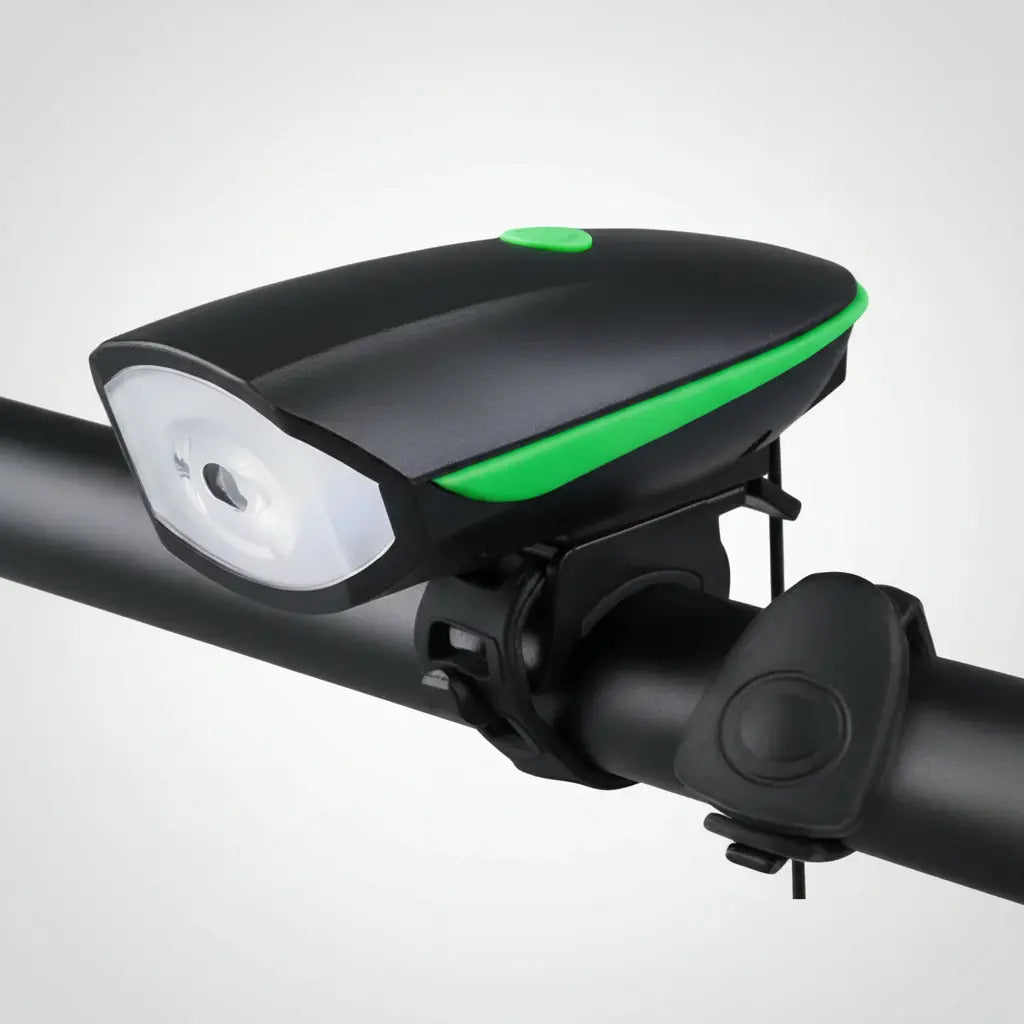 Luz Linterna Blanca Con Pito Bicicleta Recargable 250 Lumens