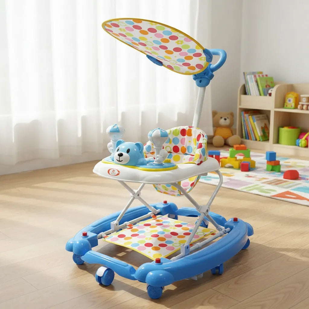 Caminador De Bebe Mecedor 4 En 1 Plegable Oso
