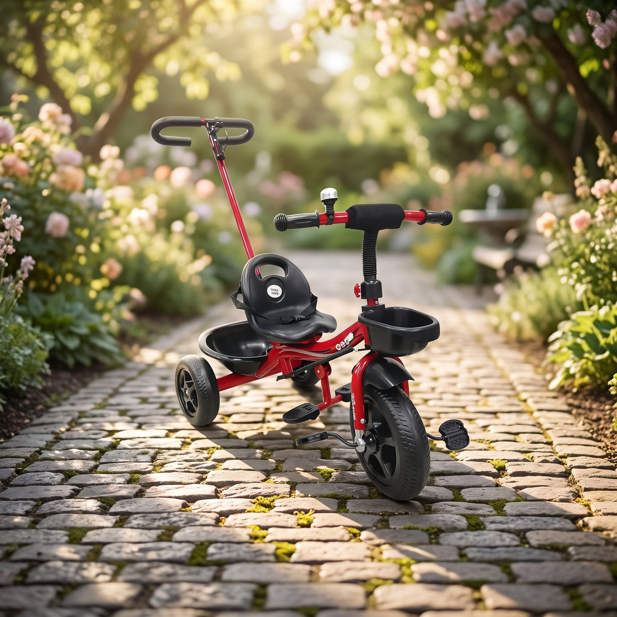 Triciclo Paseador Con Guía Para Niños Niñas 6034 Rojo