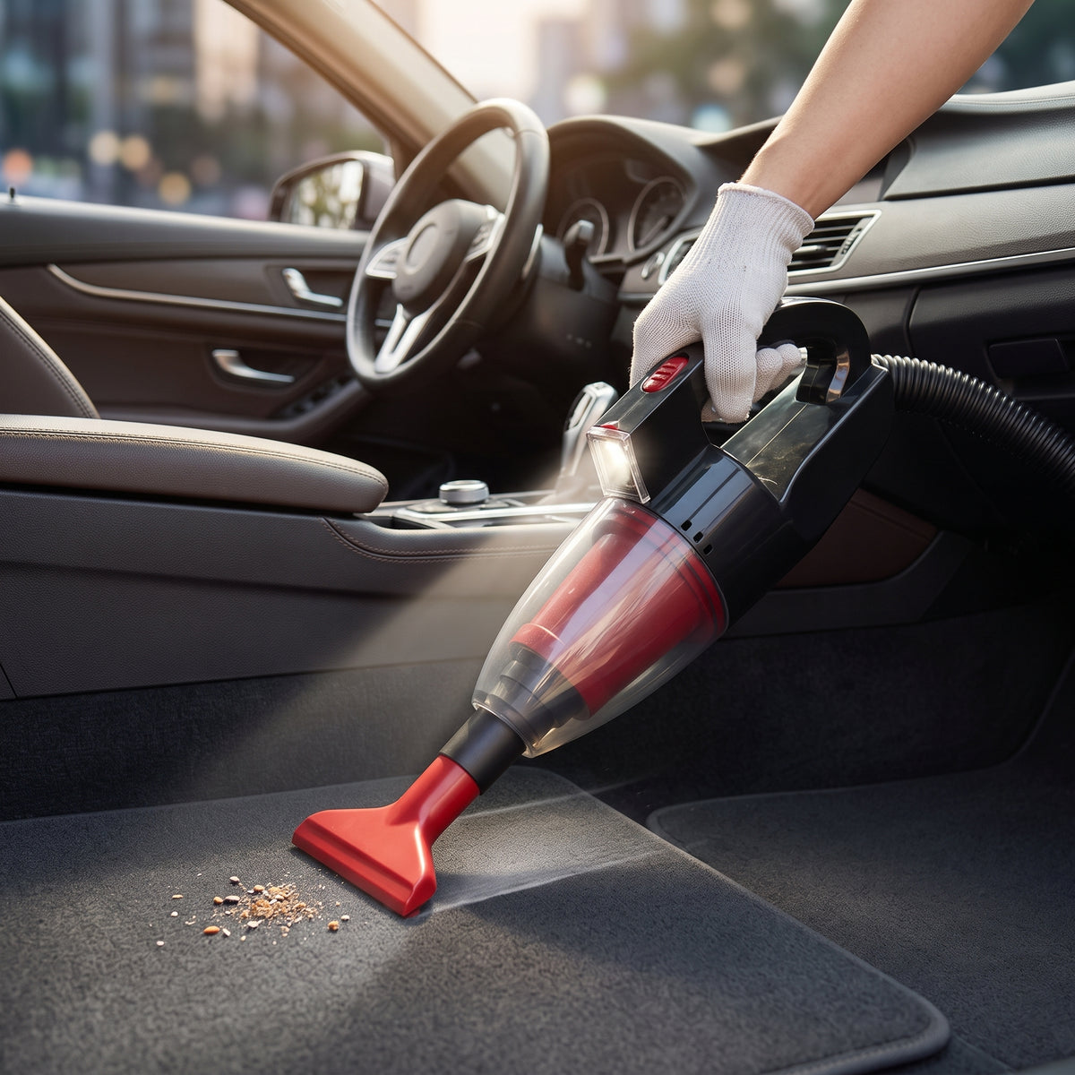 Aspiradora Portátil Multifuncional Para Auto Con Luz T85 Rojo 110v