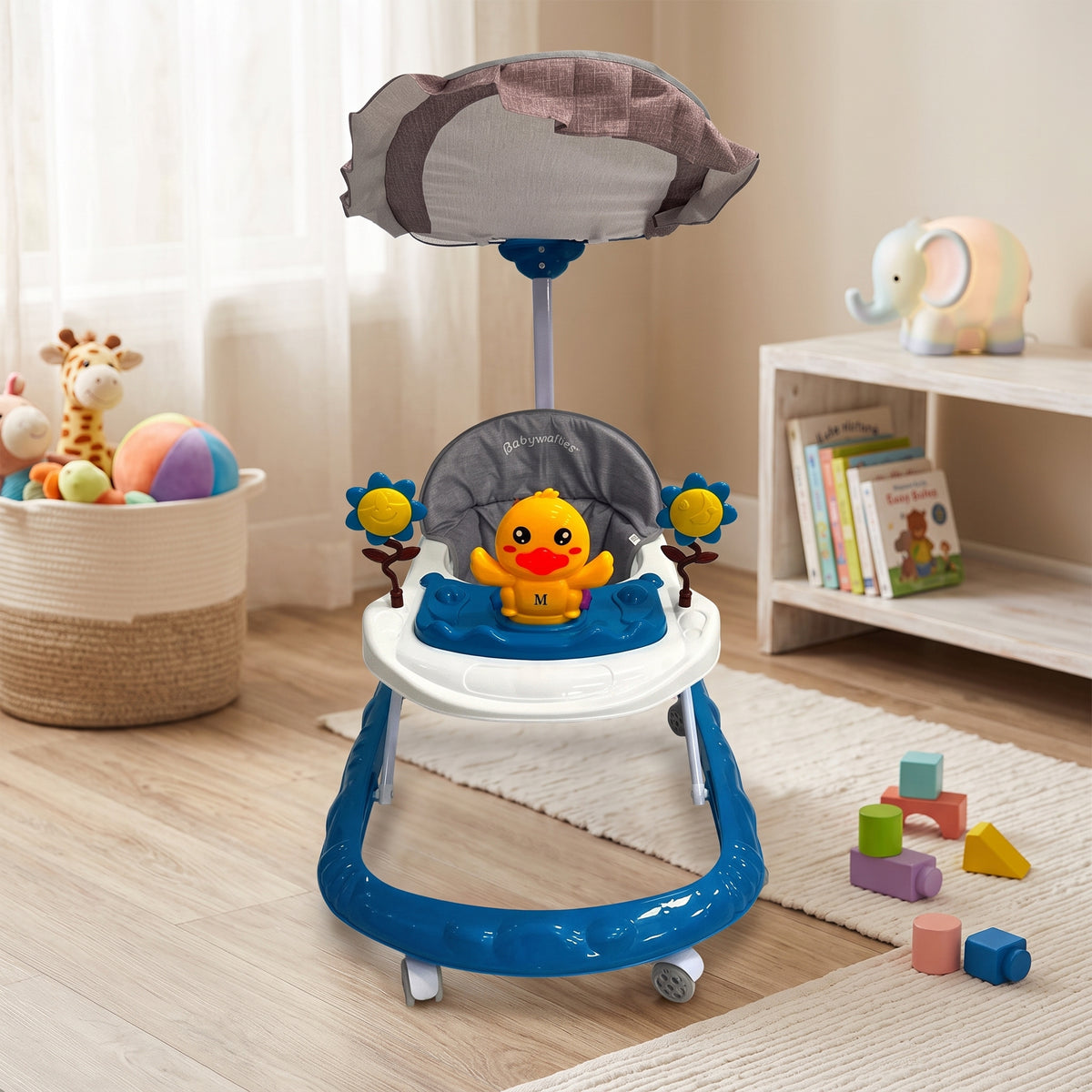 Caminador Para Bebe Luces Y Sonido Pato 313b Color Azul