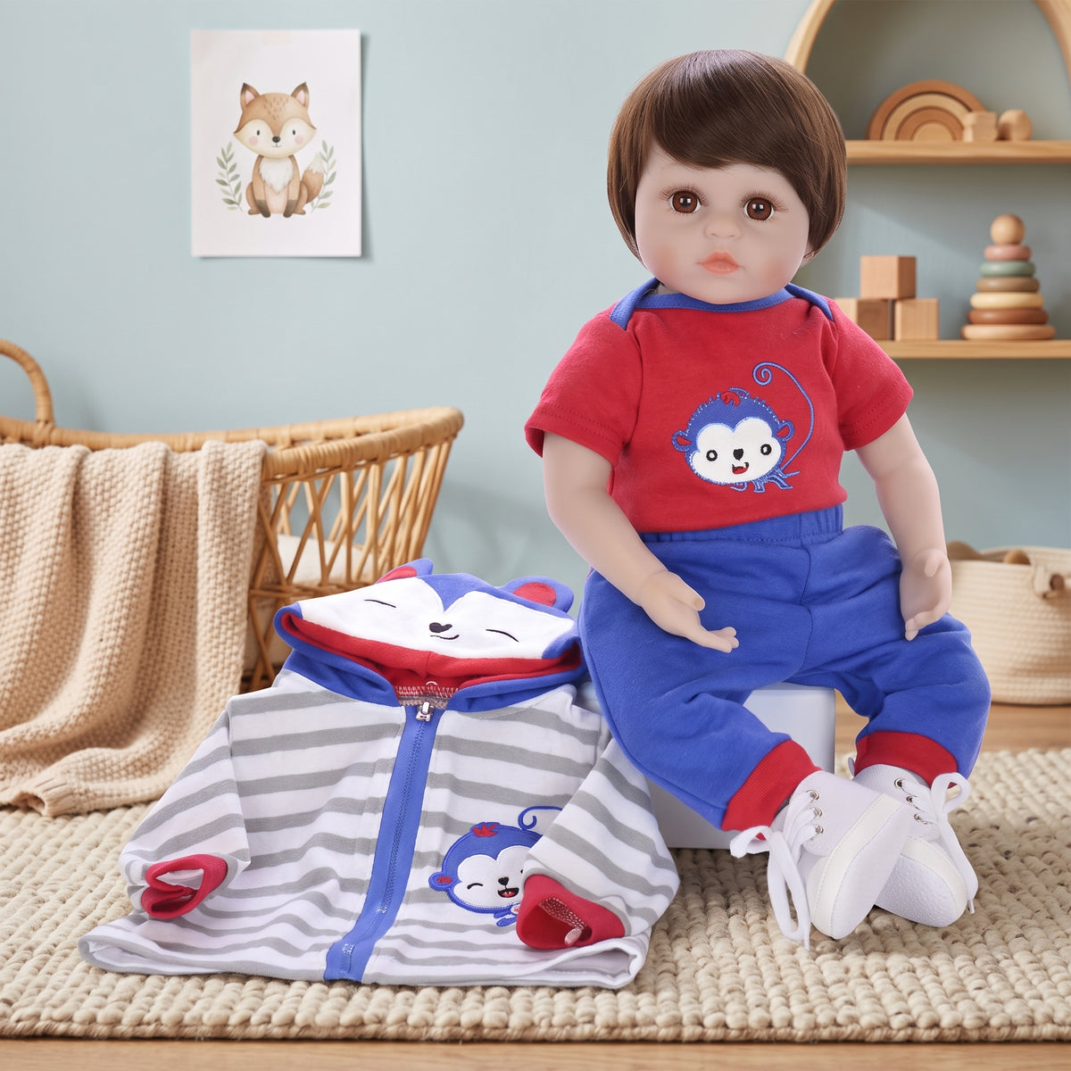 Muñeca Kidshop Reborn Realista De Niño Marinero Con Accesorios, 45 Cm