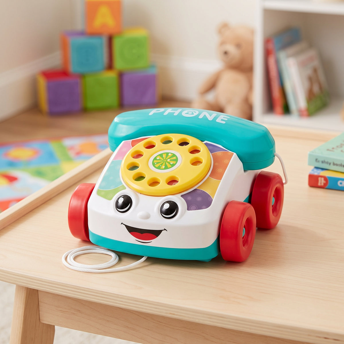 Telefono Didactico Para Niños Cuerda Ruedas