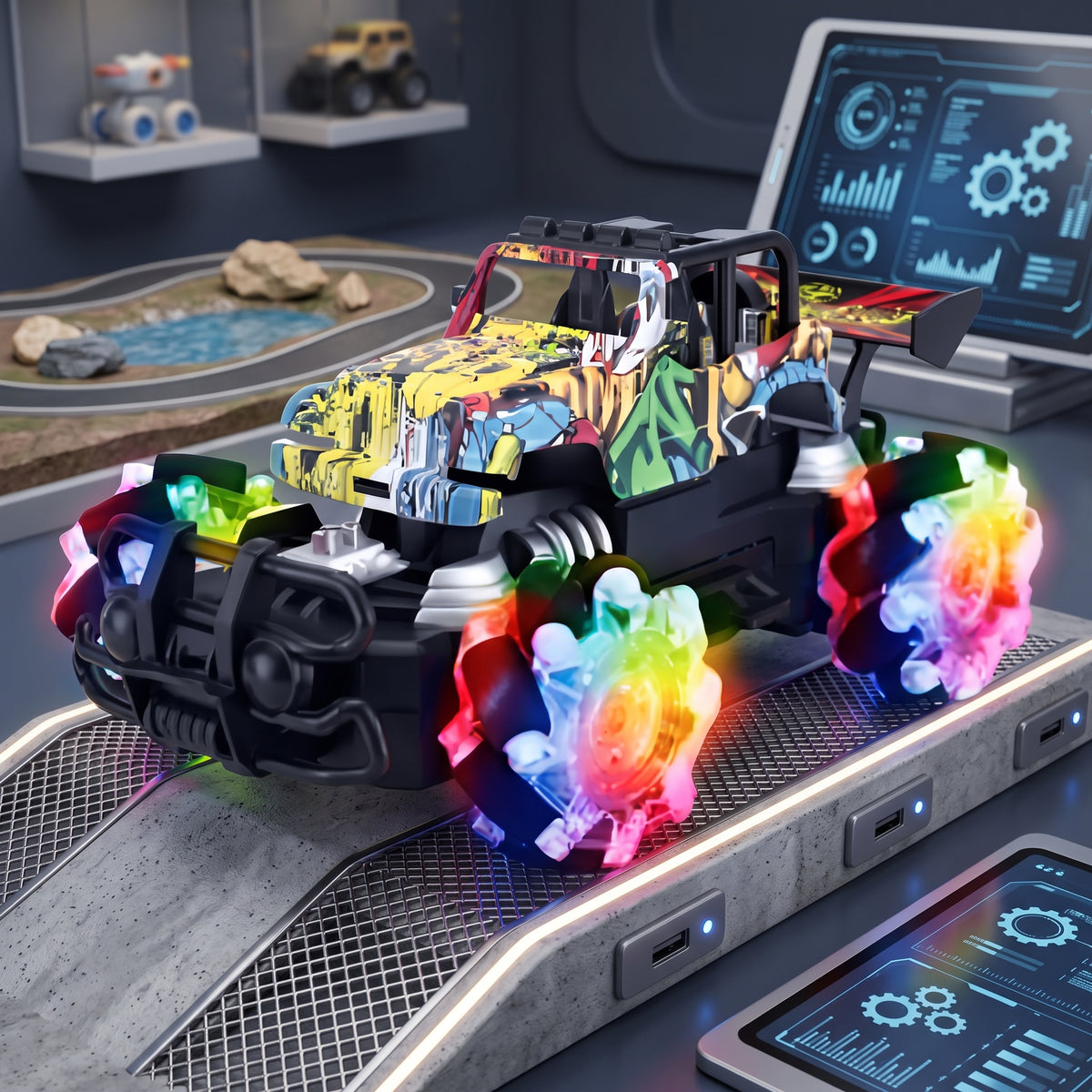 Carro Control Remoto Niños Stun Cross Luces Multicolor