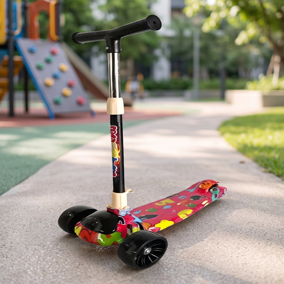 Scooter Infantil Rojo Plegable 3 Ruedas Manubrio Ajustable Antideslizante Desconocido