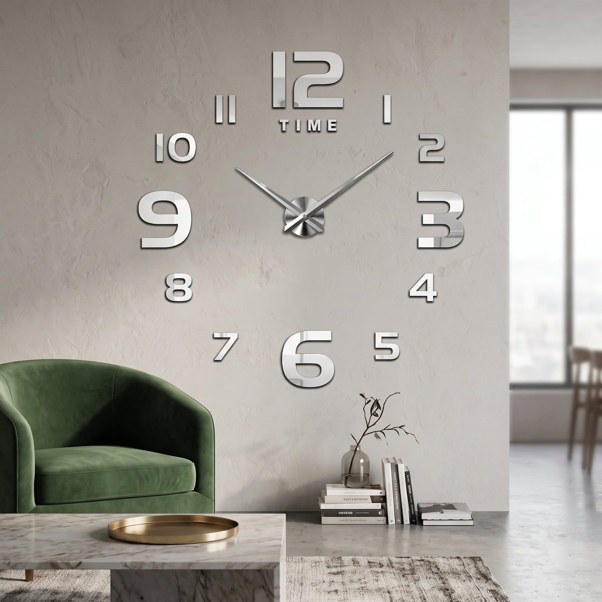Reloj De Pared 3d Grande 100cm X 100cm Numeros Grandes Y Peq