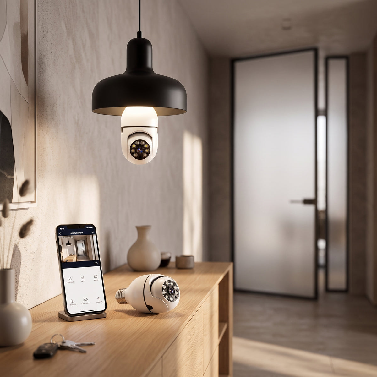 Camara Ip De Seguridad Ampolleta Motorizada Je-2563 Blanco