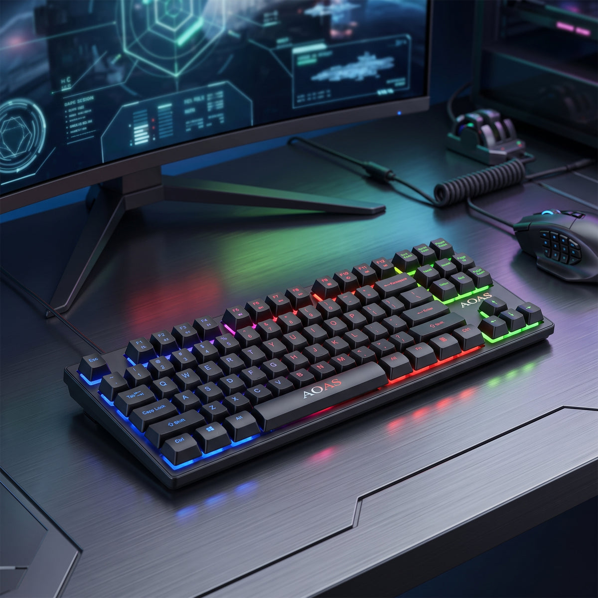 Teclado Semimecánico Gamer Rgb Usb Gaming Keyboard M-800 Color: Negro Idioma: Inglés (ee. Uu.) Inglés Us