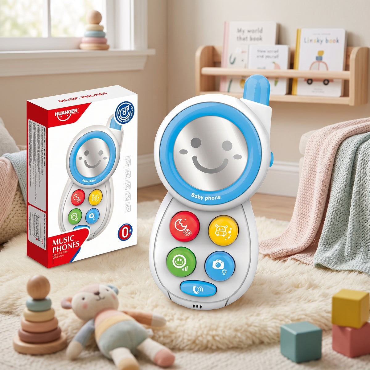 Celular Huanger 9153 Con Música Para Bebés Y Niños Blanco