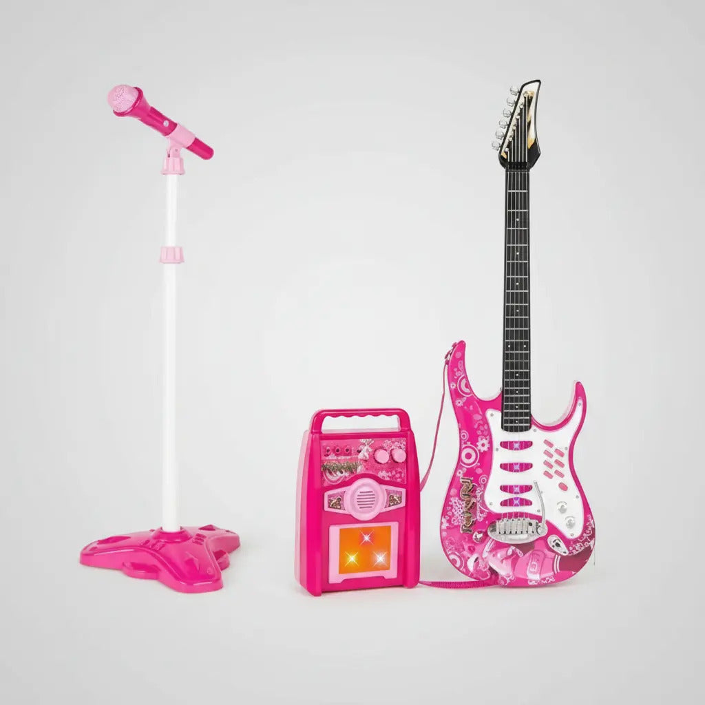 Juguete Guitarra Eléctrica Con Amplificador Micrófono Niñas