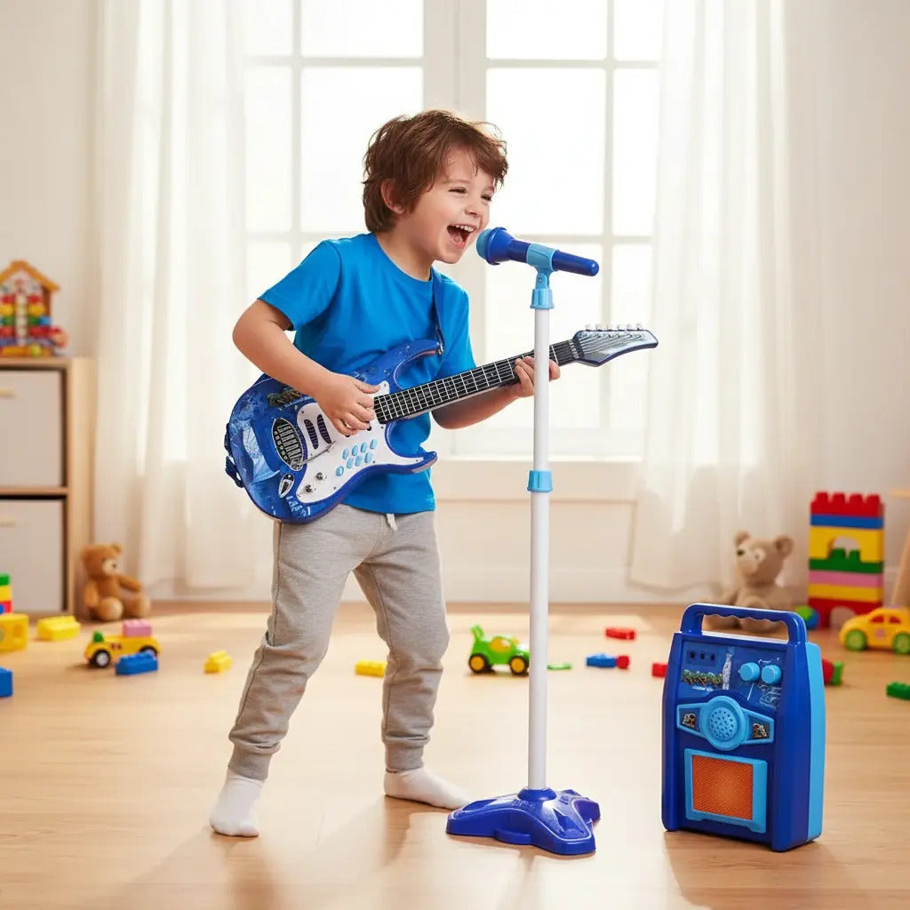 Juguete Guitarra Eléctrica Con Amplificador Micrófono Niñas