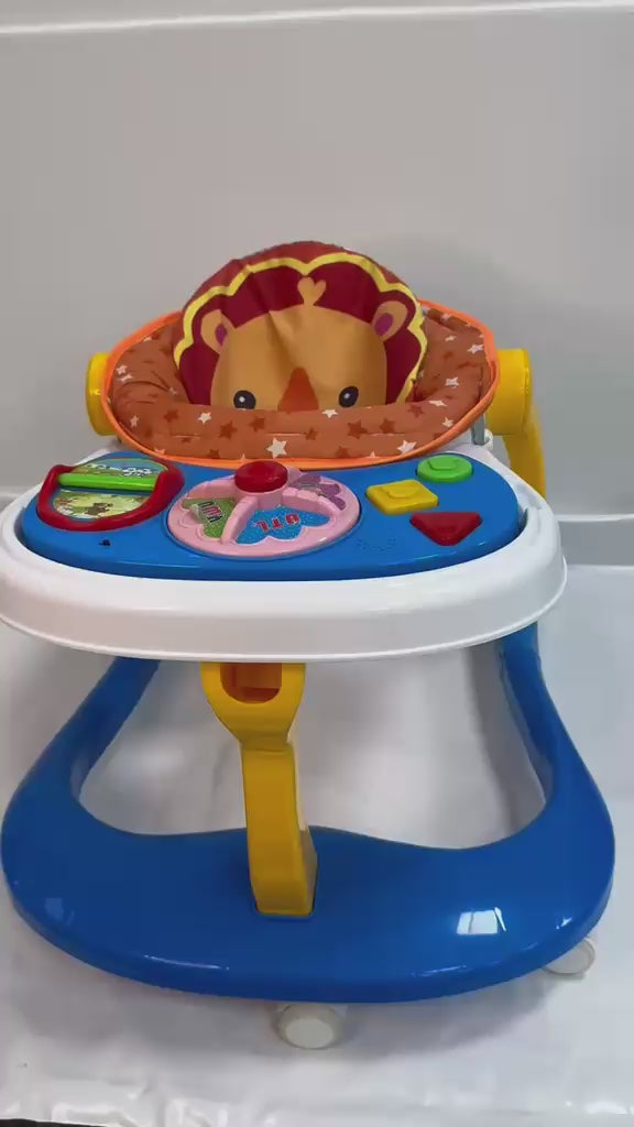 Cargar vídeo: Caminador 4 En 1 Comedor Bebe Andadera Didactico Nino Nina Color Azul