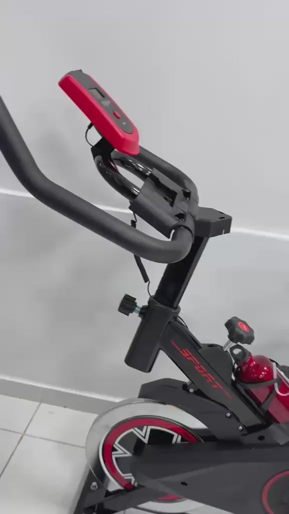 Cargar vídeo: Bicicleta Estática Fitness Station Sport 2024 Spinning Color Negro/rojo